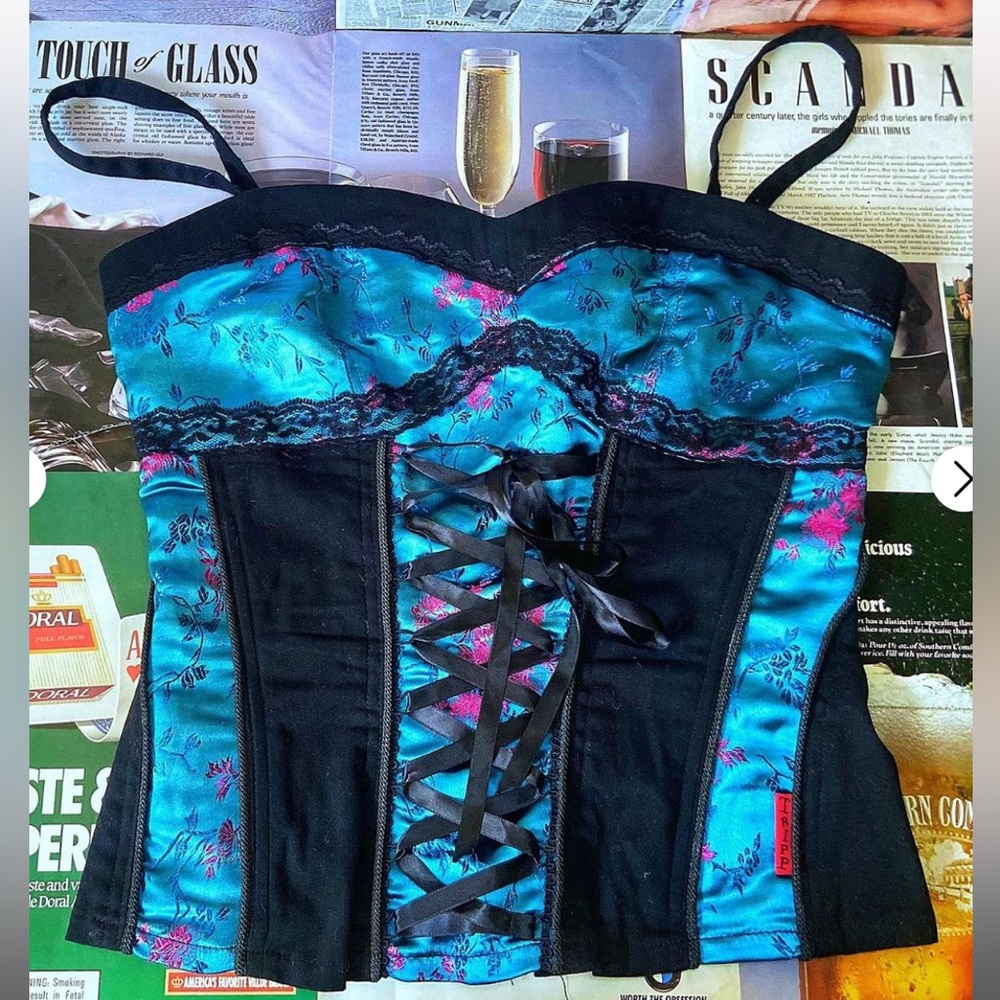 Very Rare HTF Vintage Tripp NYC Floral Silk/Satin Brocade Corset Size Medium